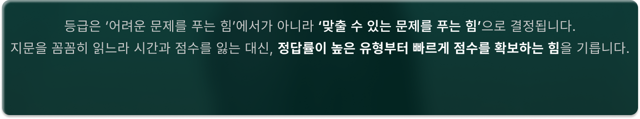 맞출 수 있는 문제를 푸는 힘